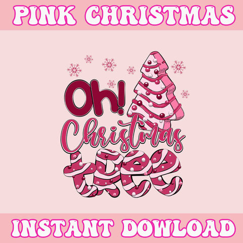 Oh Christmas Tree Cakes Pink Christmas Svg, Pink Christmas Svg, Pink Winter Svg, Pink Santa Svg, Pink Santa Claus Svg, Christmas Svg