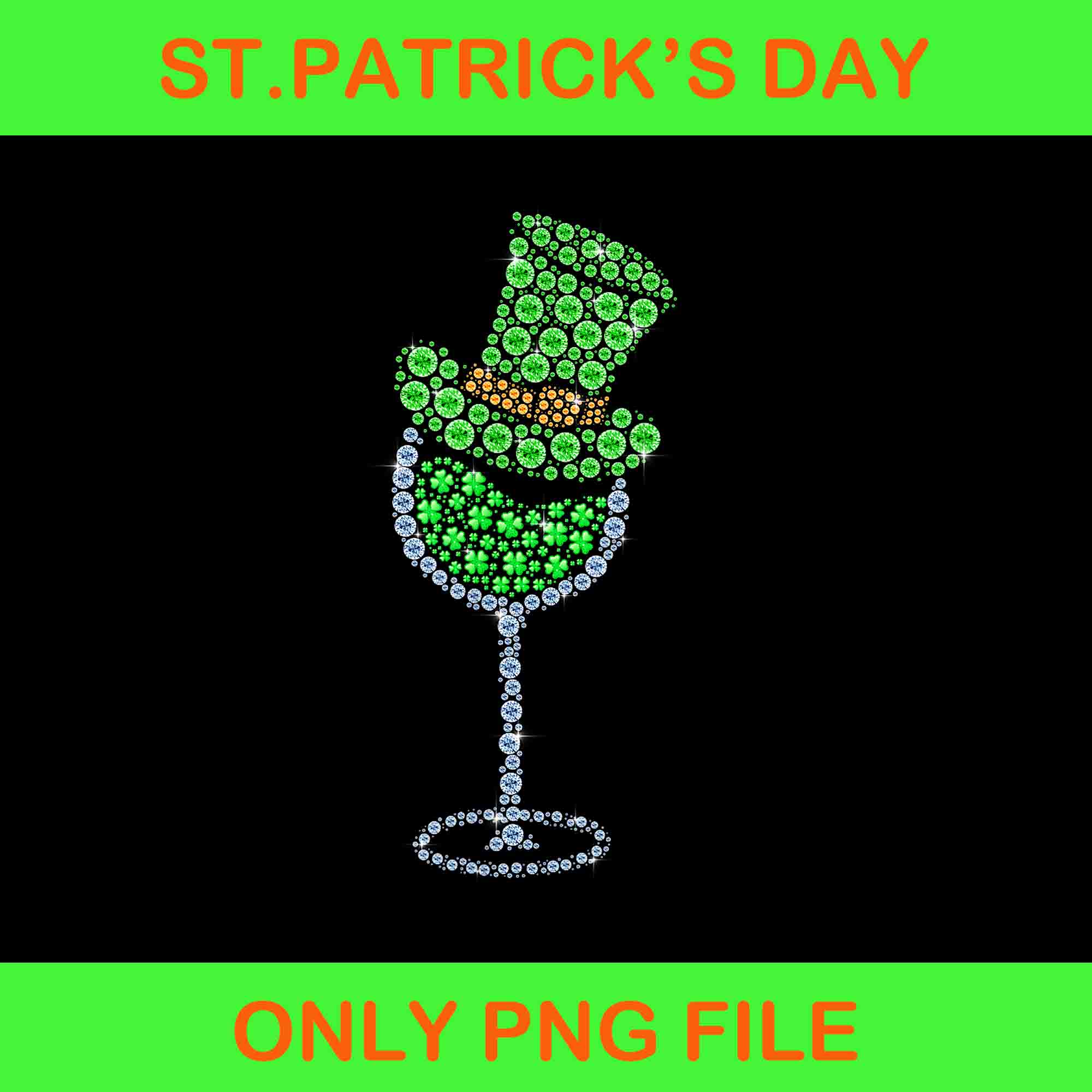 Wine Glasses Clover Leprechaun Irish Shamrock St Patrick Day Png
