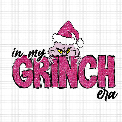 In My Grinch Era Png, Pink Grinch Png, Pink Christmas Png, Pink Grinchmas Png