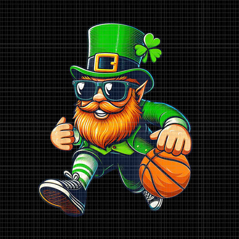 Leprechaun Playing Basketball St Patrick's Day Png, Leprechaun Basketball Png