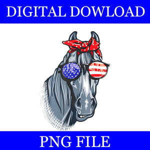 Horse 4Th Of July PNG, Horse Graphic American Flag PNG