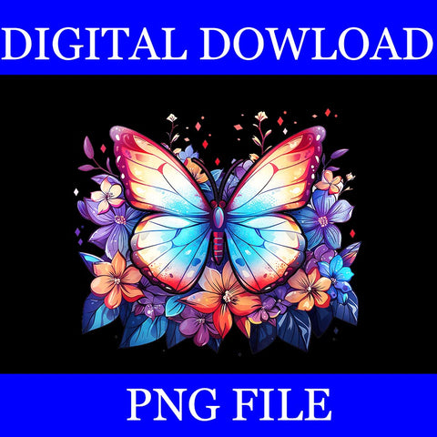 Butterfly Flowers PNG, Butterfly 4TH Of July PNG