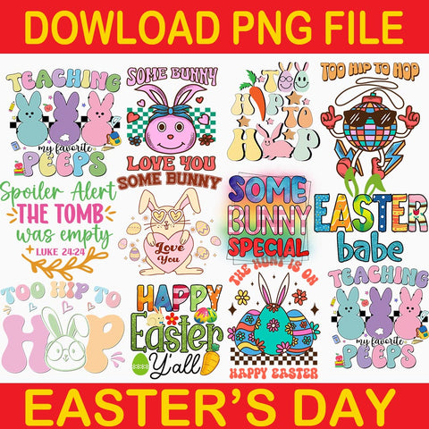 Teaching My Favorite Peeps Png, Some Bunny Love You Png, Too Hip To Hop Png, Too Hip To Hop Png, Some Bunny Special Png, Easter Babe Png