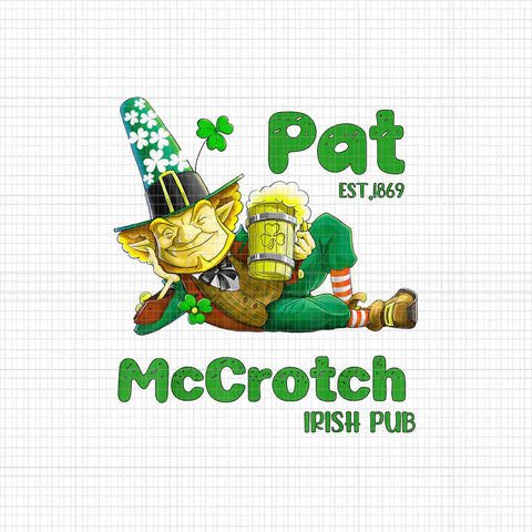 Pats Mccrotch Irish Pub Png, Leprechaun Funny St Patrick's Day Png