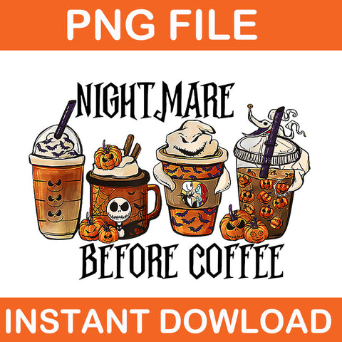 Nightmare Before Coffee Halloween PNG