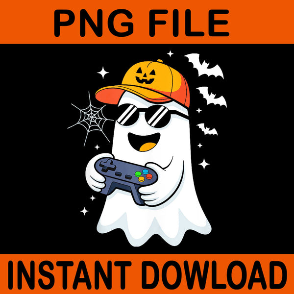  Ghost Gamer Halloween PNG, Gaming Halloween PNG, Ghost Gamer Halloween PNG