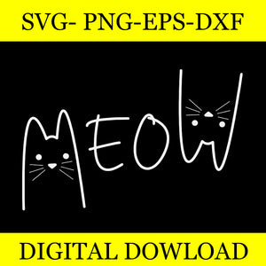 Meow CatsSVG, Feline Kitten Cat SVG