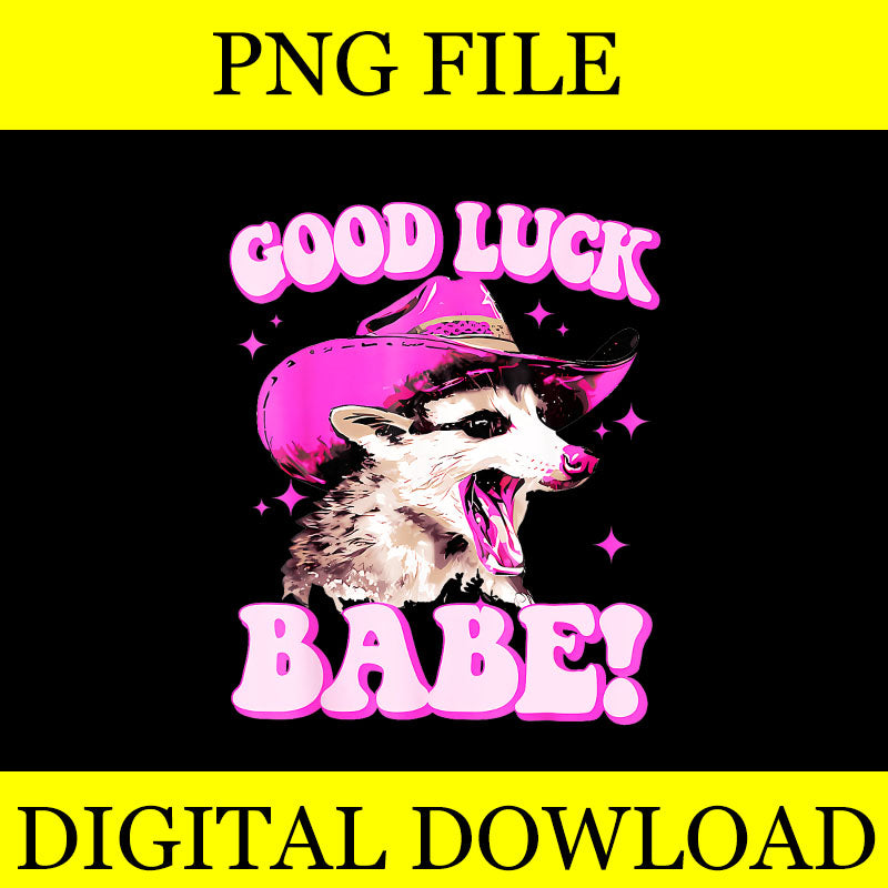 Good Luck Babe Racoon PNG, Racoon Baby PNG