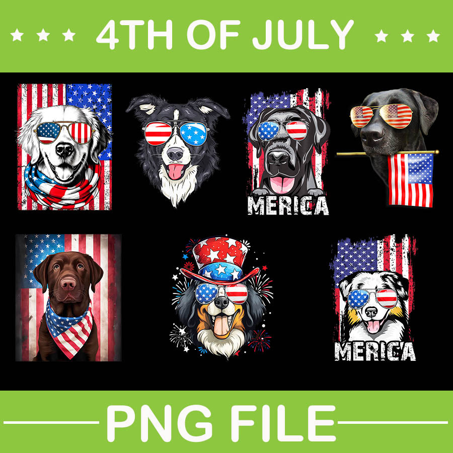 Bundle dog 4th of july png, pug dog 4th of july, corgi 4th of july