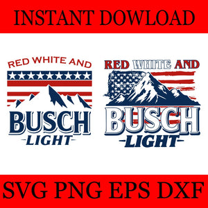 Red White and Busch Light 4th of July SVG