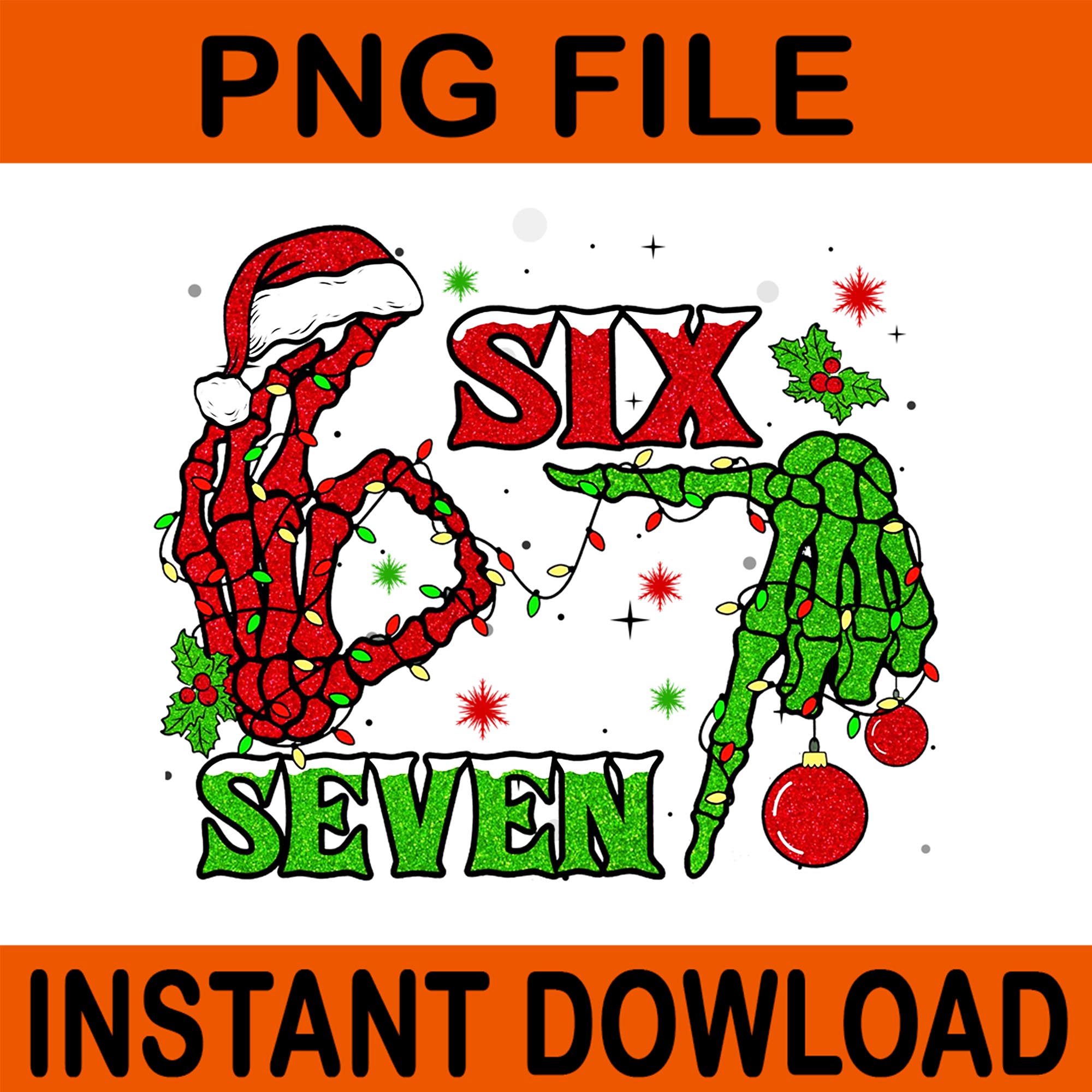 Six Seven Hand Christmas PNG, Santa Says Six Seven Png, 67 Meme Christmas PNG, 6 7 Six Seven Santa PNG, 67 Meme, 67 Hand Christmas Png