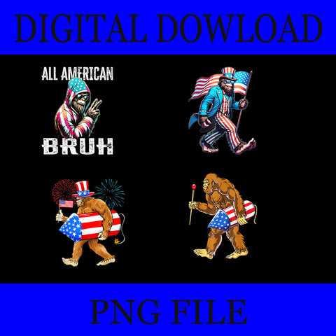 Bundle 4th Of July Bigfoot PNG, Bigfoot Fireworks 4th Of July PNG