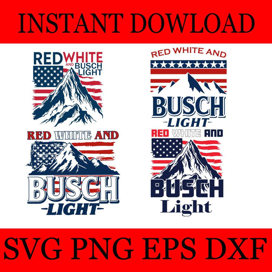 Red White and Busch Light SVG