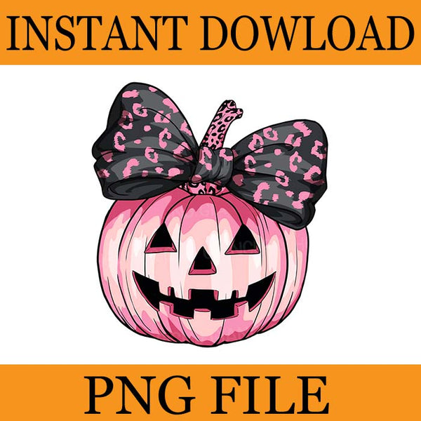 Coquette Bow Jack O Lantern Spooky Season PNG, Pumpkin Coquette Bow Halloween PNG