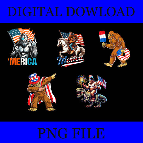 Bundle 4th Of July PNG, Bigfoot 4th Of July PNG, Bigfoot Merica PNG, Bigfoot Merica Rock PNG