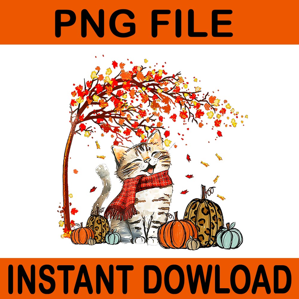 It's Fall Y'all Cat Leaf Fall Tree Hello Autumn Thanksgiving PNG