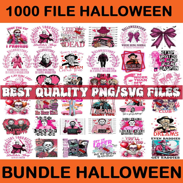 Bundle Halloween 1000+ Villains Bundle Png, Horror Movie Halloween Png, Horror Movie Png, Pink Ghost Halloween PNG