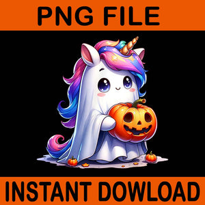 Unicorn Ghost Trick Or Treat Halloween PNG