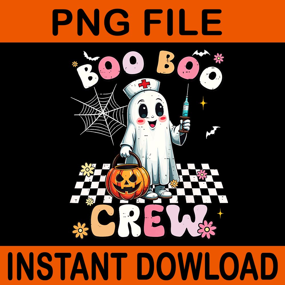 Boo Boo Crew Halloween Ghost Nurse PNG