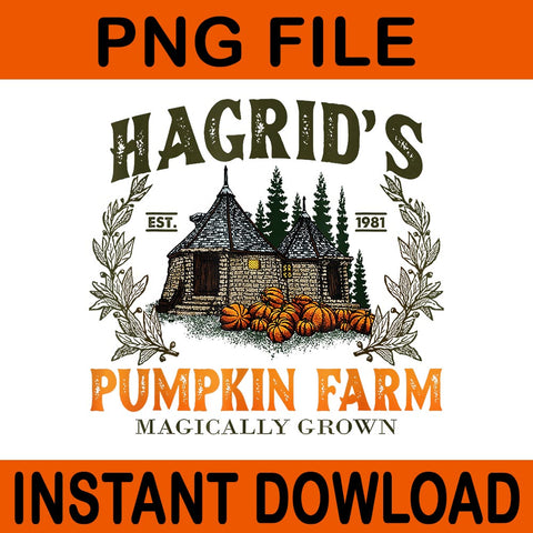 Retro Fall Hagrid's Pumpkin Farm Patch Autumn Pumpkin Garden PNG