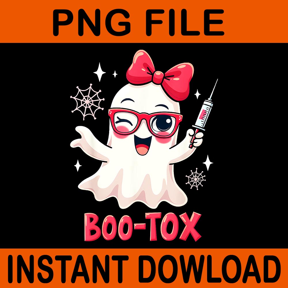 Cute Boo-Tox Ghost Halloween PNG