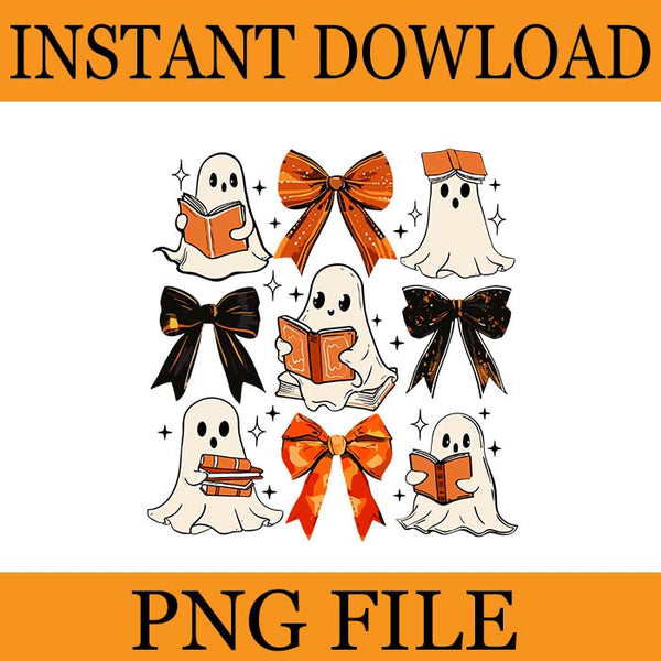 Coquette Bows Pencil Books Coffee Teacher Halloween Spooky PNG