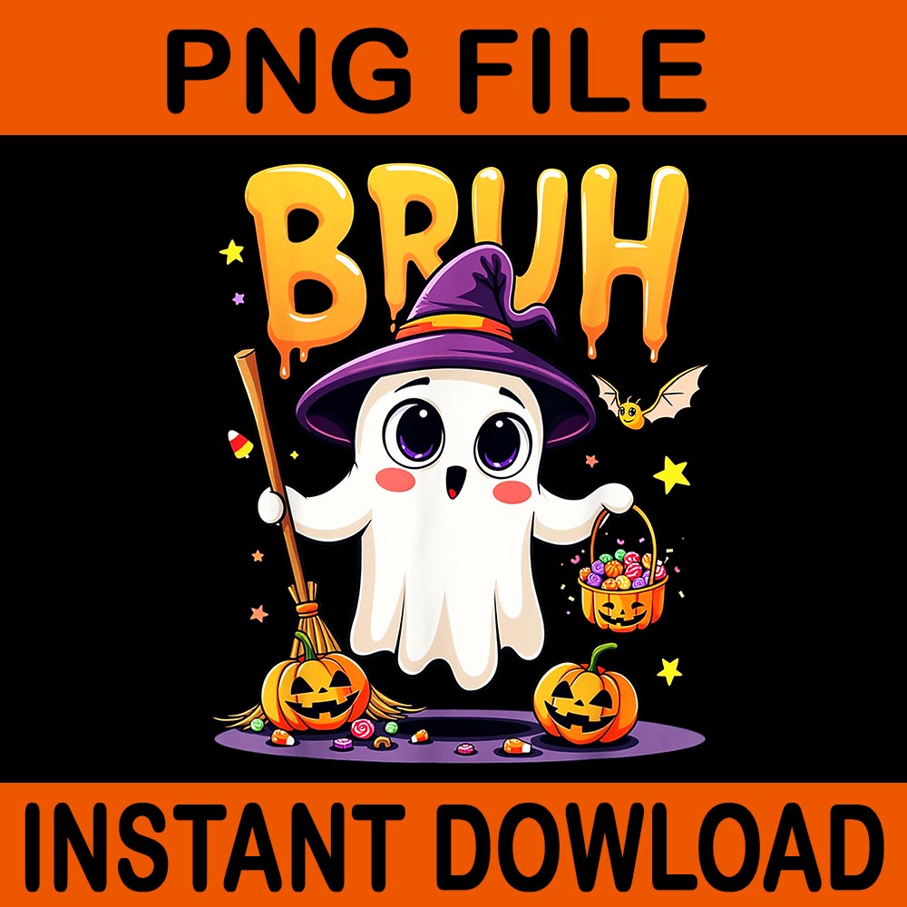 Bruh Ghost Halloween Trick Or Treat PNG