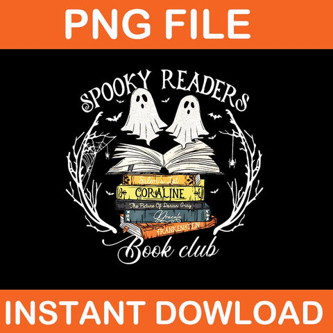 Spooky Readers Book Club Teacher Ghost Halloween PNG