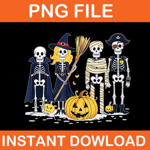 Skeletons And Friends Fall Season Halloween PNG