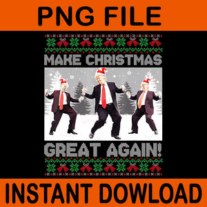 Santa Trump Dance Make Christmas Great Again Ugly Sweater PNG