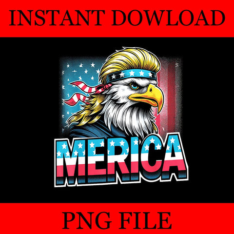 Merica Eagle PNG, Merica Eagle 4TH Of July PNG, Eagle USA Flag PNG