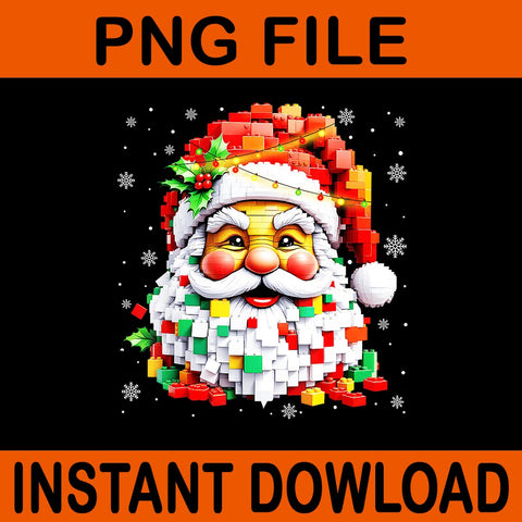 Christmas Builder Block Brick Building Santa Face PNG