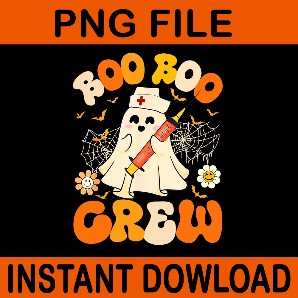 Boo Boo Crew Ghost Nurse Halloween PNG