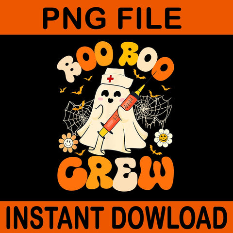 Boo Boo Crew Ghost Nurse Halloween PNG