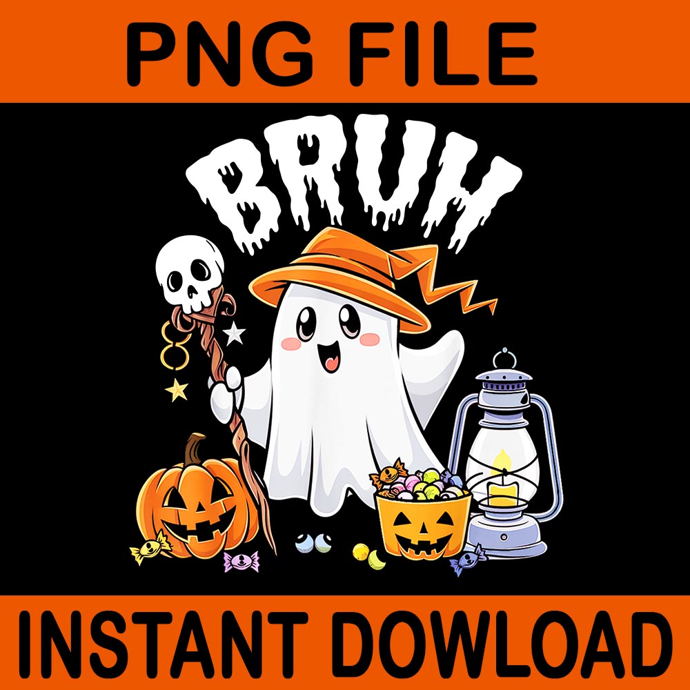 Bruh Ghost Candy Halloween PNG