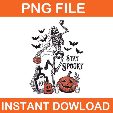 Stay Spooky Skeleton Halloween PNG