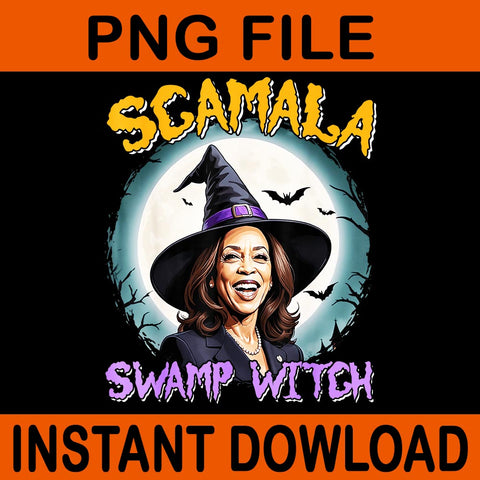 Scamala Swamp Witch Kamala Harris Halloween PNG