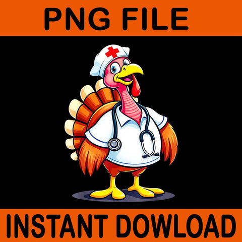 Turkey Nurse Cartoon Thanksgiving PNG