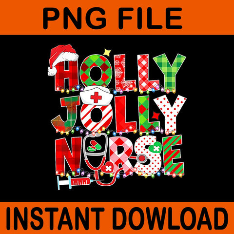 Holly Jolly Nurse Christmas PNG