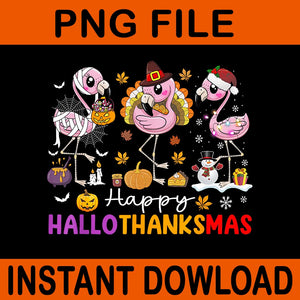 Happy Hallothanksmas Flamingo PNG