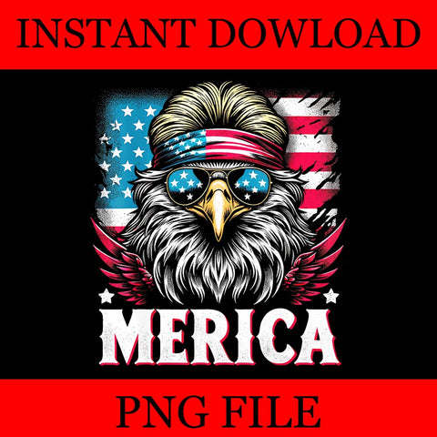 Merica Eagle PNG, Merica Eagle 4TH Of July PNG, Eagle USA Flag PNG