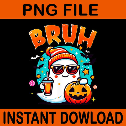 Bruh Ghost Halloween PNG, Ghost Trick Or Treat Candy Halloween PNG