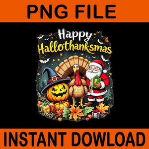 Happy Hallothanksmas Thanksgiving Halloween Merry Christmas PNG