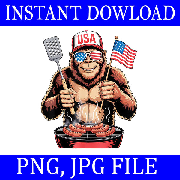 Bigfoot Rock Sasquatch 4th Of July PNG, Bigfoot 4th Of July PNG