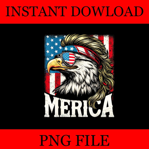 Merica Eagle PNG, Merica Eagle 4TH Of July PNG, Eagle USA Flag PNG