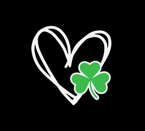 Heart Shamrock Svg, Heart St Patrick's Day Svg, Heart Irish Svg