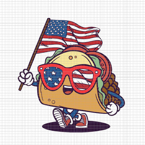 Taco Sunglasses American Flag USA Funny 4th Of July Svg, Taco Sunglasses American Svg, Taco 4th Of July Svg, Flag 4th Of July Svg, 4th Of July Svg