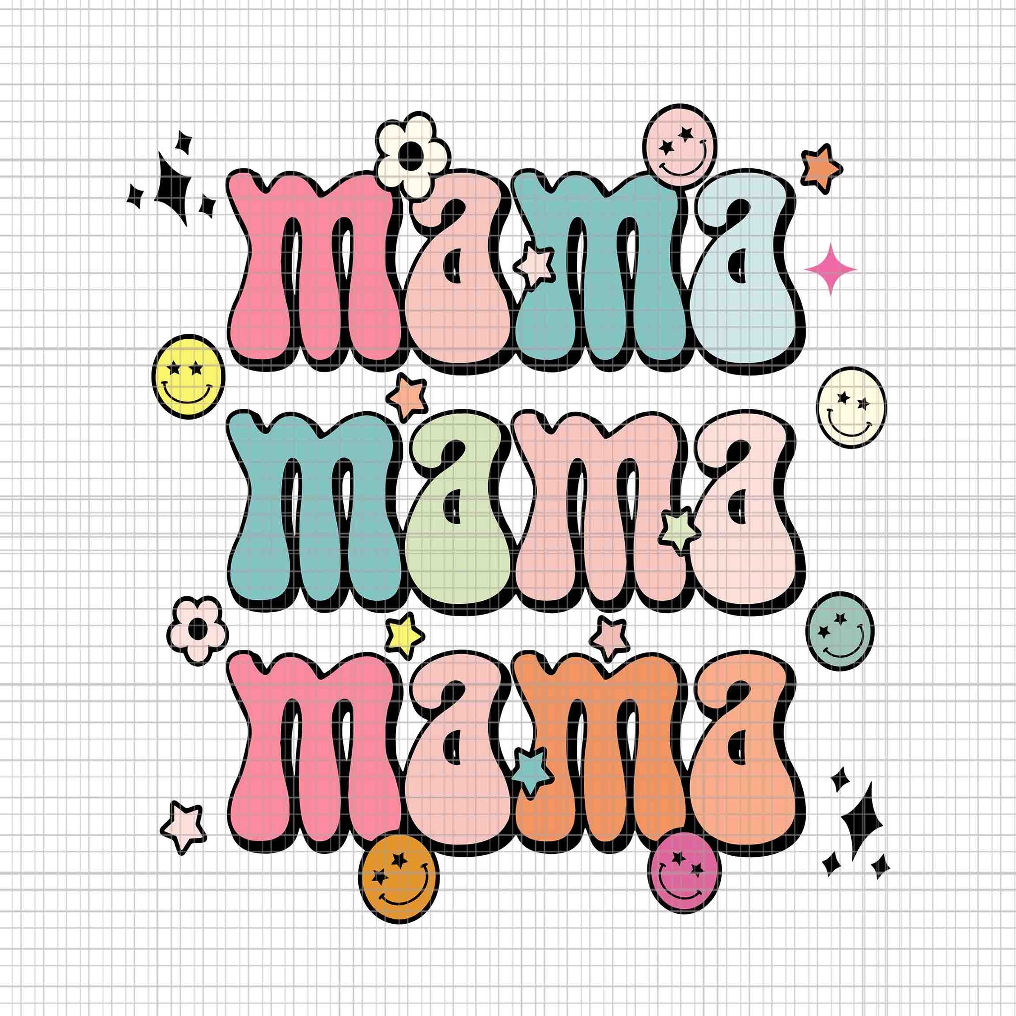 Retro Groovy Mama Mother's Day Svg, Mama Mama Mama Groovy Svg, Mama Mother Svg, Mama Svg, Mother Svg, Mom Svg