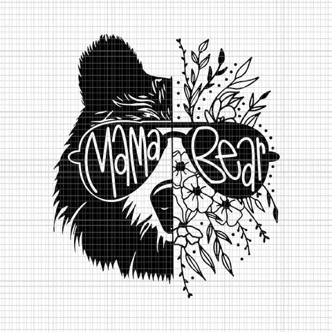 Mama Bear Flowers Mother's Day Svg