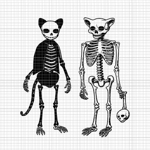 Halloween Skeleton Cat Svg, Cat Halloween Svg, Halloween Svg, Halloween Cat And Skeleton Svg, Funny Halloween Svg, Cat Women's Halloween Svg
